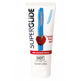 Edibles Superglide Lube edible intimate lubricant 75ml raspberry
