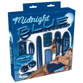 Kit sex toys vibrator phallus realistic vaginal anal masturbator male masturbator set Midnight Blue