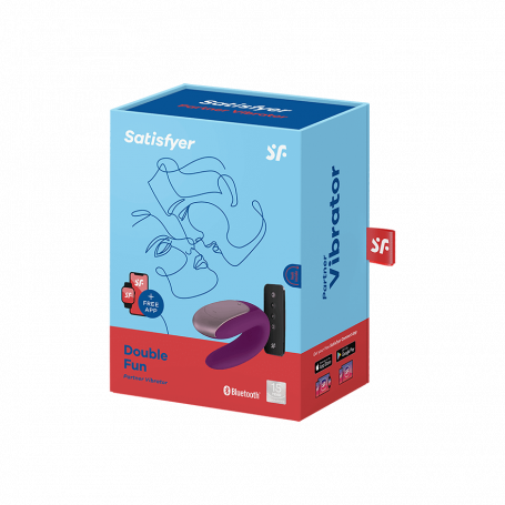 Vibratore per coppia Double Fun Purple con APP