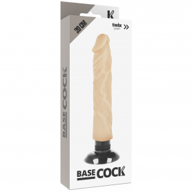 Realistic vibrator with suction cup 2 in 1 phallic sheath BASECOCK