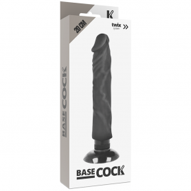 Realistic vibrator with suction cup 2 in 1 sheath for penis basecock