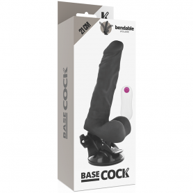 Realistic foldable vibrator with remote control basecock