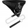 Bottom with leash DARKNESS BLACK UNDERPANTS WITH LEASH