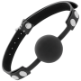Sadomasochistic bite DARKNESS BALL GAG IN BLACK SILICONE