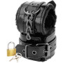 Handcuffs with padlock DARKNESS WRIST RESTRAINTS BLACK