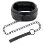 Collare con guinzaglio DARKNESS FULL BLACK COLLAR WITH LEASH