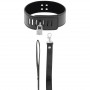 Collar with padlock leash DARK NESS LOCKING POSTURE COLLAR - BLACK