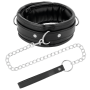 Collare con guinzaglio DARKNESS BLACK SOFT COLLAR WITH LEASH LEATHER