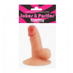 Mini Phallus with Suction Cup Gadget Pecker Holder