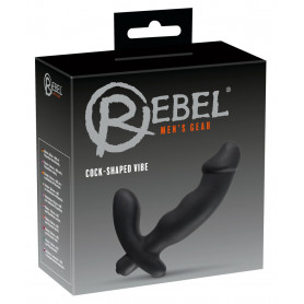 Vibratore doppio dildo realistico con stimolatore clitoride in silicone nero