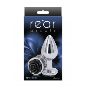 Anal Plug Rose Buttplug Black Medium