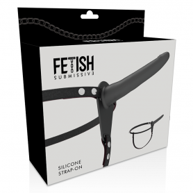 Make it wearable FETISH SUBMISSIVE SILICONE STRAP-ON BLACK 15CM