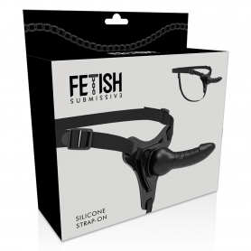 Make it wearable FETISH SUBMISSIVE SILICONE STRAP-ON BLACK 16CM REALISTIC