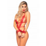 Body with lace handcuffs Crotchless lace teddy