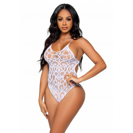 Body Seamless scroll lace bodysuit