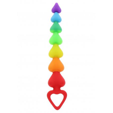 Phallus Rainbow Heart Beads