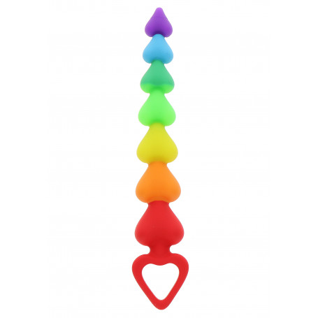Phallus Rainbow Heart Beads