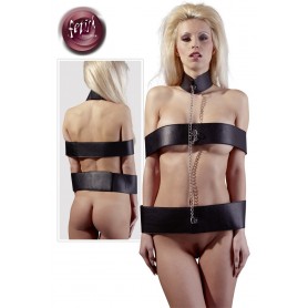 S&M harness collar with shoulder and arm bands