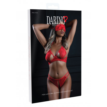 Completo intimo donna 3PC Bra, Panty and Blindfold