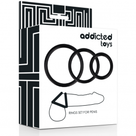 phallic ring Kit ADDICTED TOYS RINGS SET FOR PENIS BLACK