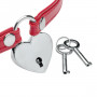 Heart Lock- collar with keys- Red