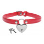 Heart Lock- collar with keys- Red