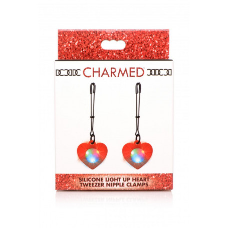 Nipple Clamps with LED Lights Heart Tweezer