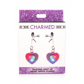 Morsetti capezzolo con luci LED Heart viola