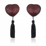 Adhesive nipple covers with fringes shine red nipples cover heart