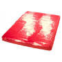 Red vinyl bed sheet lack laken towel