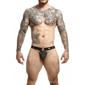 Thong military green man DNGEON Chain Jockstrap