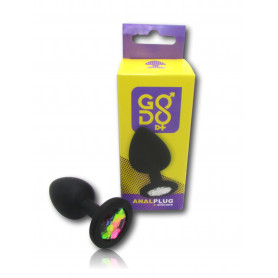 Plug anale Godo di+ piccolo in silicone pietra arcobaleno