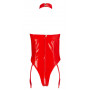 lingerie body sexy per donna aderente rosso cin lattice latex con apertura seno e intimo