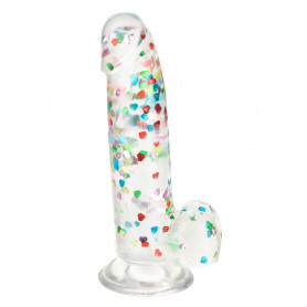Make it realistic with suction cup I Love Dick Heart Filled Dong