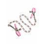 Pink Nipple Squeeze Crystal Chain Nipple Clamps