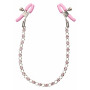 Pink Nipple Squeeze Crystal Chain Nipple Clamps