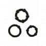 Set of phallic rings 3 pcs black Godo d+
