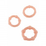 Set phallic rings 3 pcs clear meat Godo d+