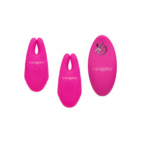 Pink Vibratory Clamps for Nipples Silicone Remote Nipple Clamps