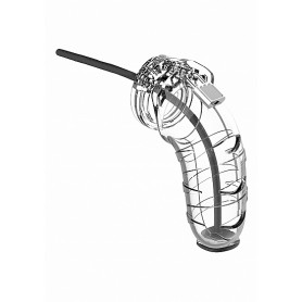 Men's chastity cage with urethra dilator - Model 17- Cock Cage - Transparent