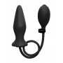 Inflatable Phallus Silicone Plug - Black