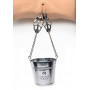 Stimolatore a pinza seno e vagina Slave Bucket Labia and Nipple Clamps - Silver