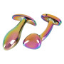 Kit Dilatatore anale con pietra Metal Butt Plug Set in Rainbow Colours