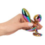 Kit Dilatatore anale con pietra Metal Butt Plug Set in Rainbow Colours