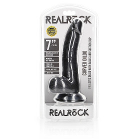 Black Realistic Dildo with Balls and Suction Cup - 7''/ 18 cm