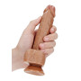Make it realistic with caramel suction cup Dildo with Balls and Suction Cup - 7''/ 18 cm