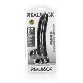 Black Realistic Dildo with Balls and Suction Cup - 8''/ 20,5 cm