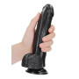 Black Realistic Dildo with Balls and Suction Cup - 8''/ 20,5 cm