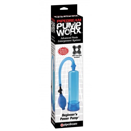 Sviluppatore  a pompa per Pene BEGINNER'S POWER PUMP Blu pump worx