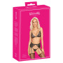 Completo intimo set reggiseno perizoma reggicalze nero